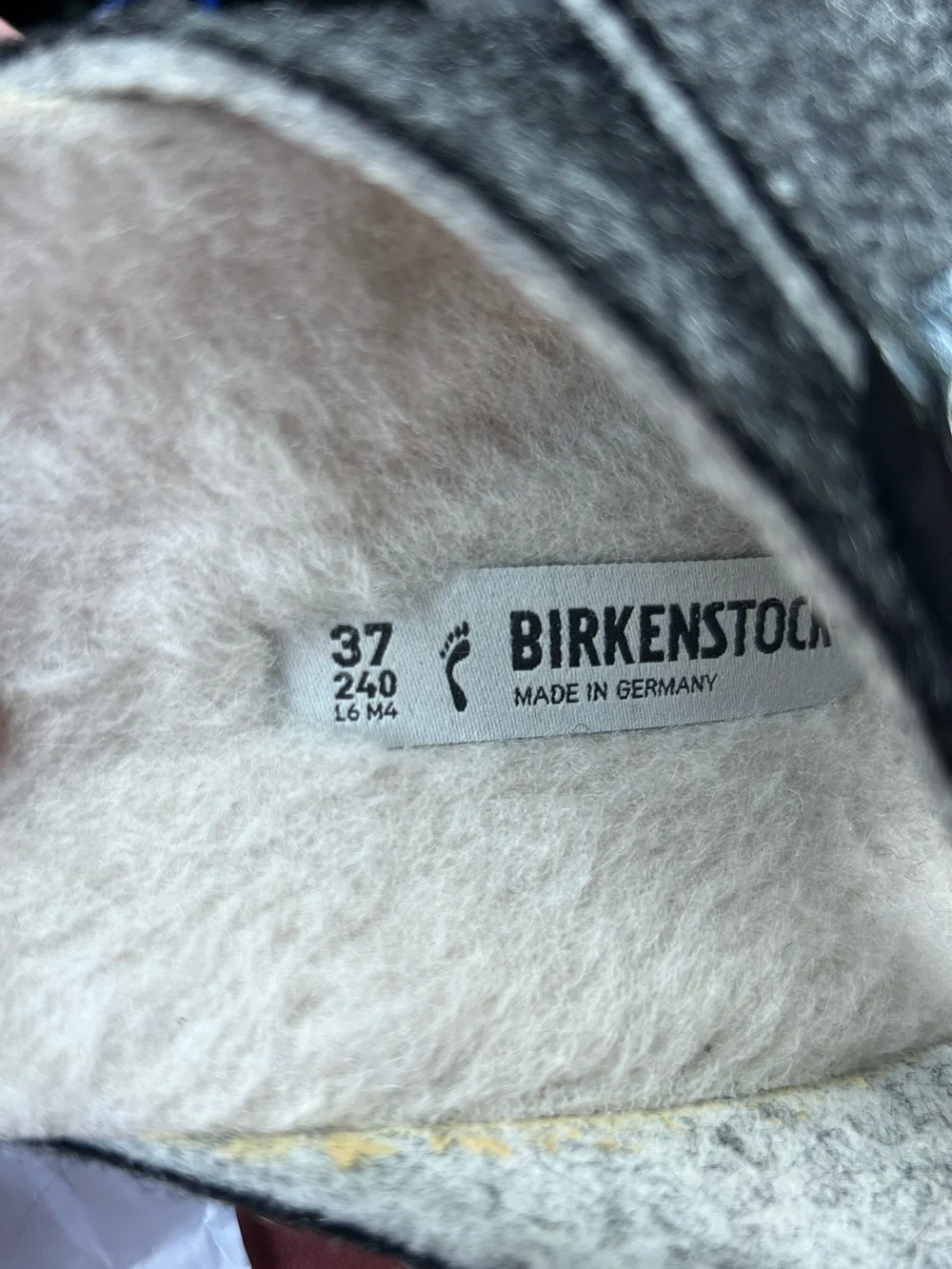 Birkenstock Wool Arizona Slide Sandals in Charcoal Gray size 6(37)